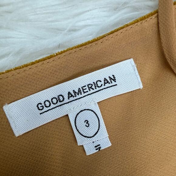 Good American Velvet Slip Dress Gold Metallic Size 3 Large Feminine Sexy NWT - Picture 9 of 13